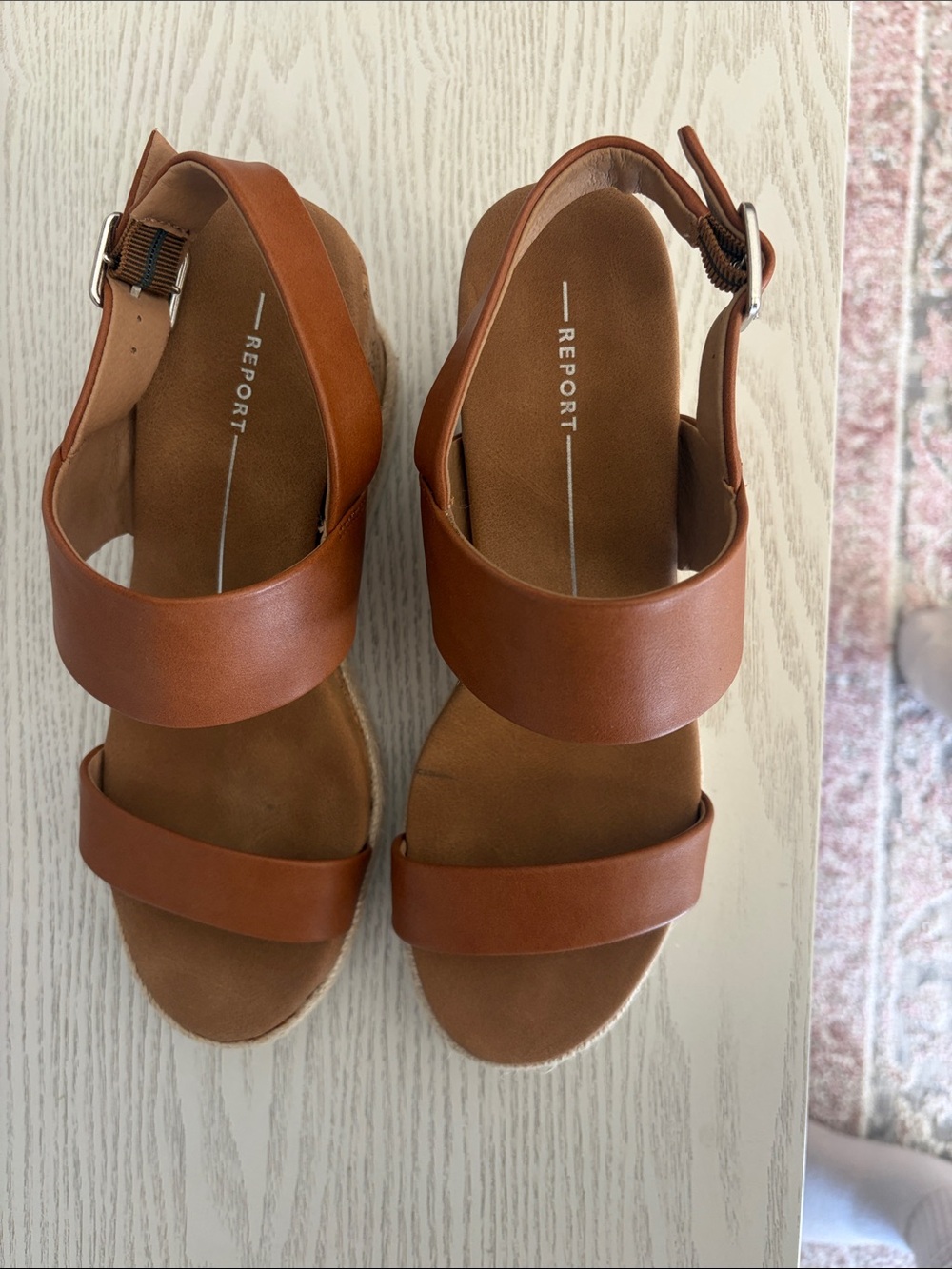 Report Brown Tan Wedge Sandals — Cork Platform Espadrilles - Picture 9 of 9